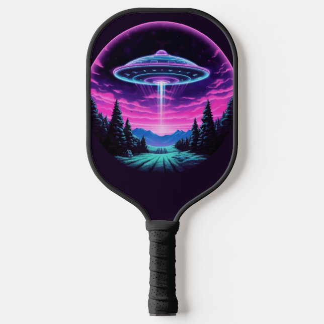 Raquette De Pickleball Alien vaisseau spatial rétro futuriste (Recto)