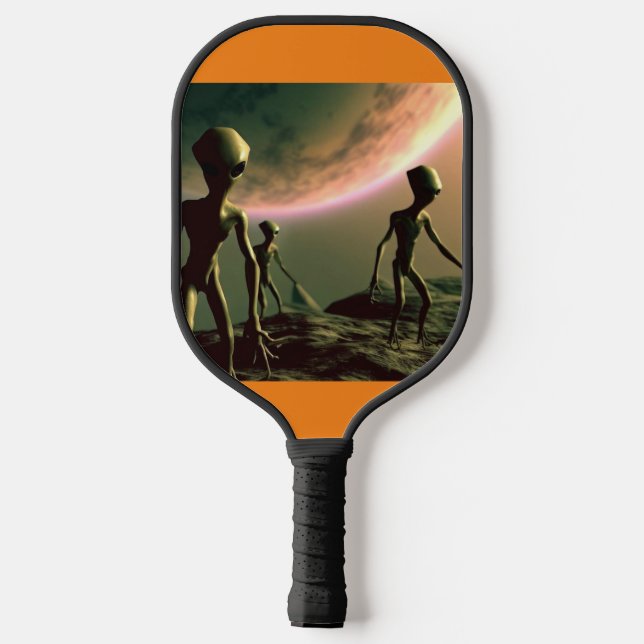 Raquette De Pickleball ALIENS gris SF sur la planète Alien (2) (Verso)