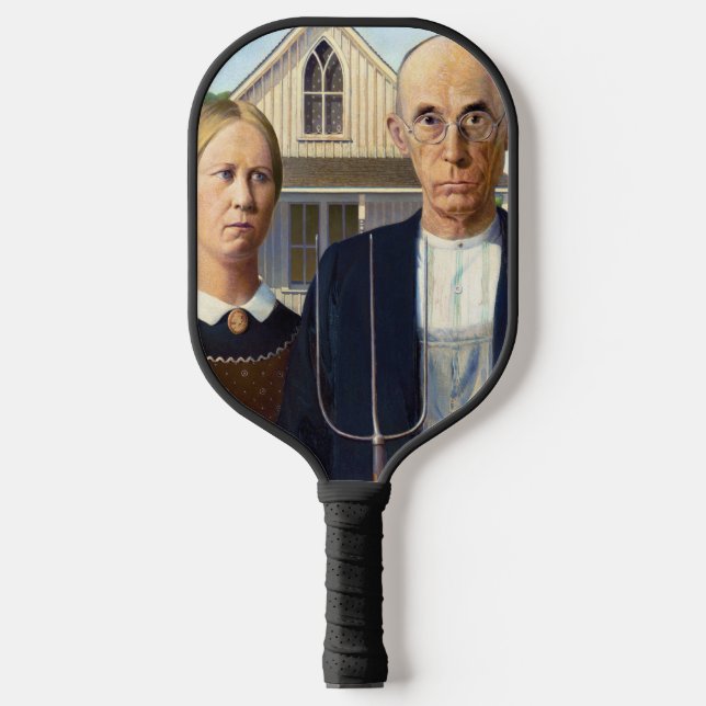 Raquette De Pickleball American gothique classique peinture Grant Wood (Recto)