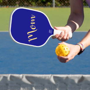 Raquette De Pickleball Amusant Cool Vibrant Élégant Bleu Royal "Maman" Sc