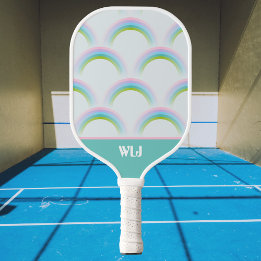 Raquette De Pickleball Amusant Dreamtel Arc-en-ciel Pastel avec Monogramm