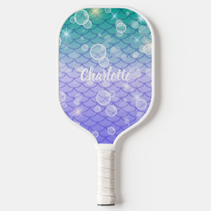 Raquette De Pickleball Amusant mignon fille scintillant sirène échelles b