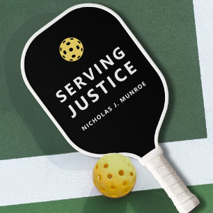 Raquette De Pickleball Amusement Noir et Blanc Servant la Justice Personn
