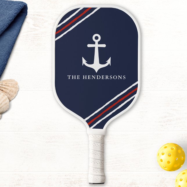 Raquette De Pickleball Ancre nautique Personnalisé Dark Navy Blue Sport (Créateur téléchargé)