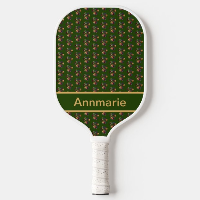 Raquette De Pickleball Animal Paw Silhouette Thanksgiving Green Custom (Recto)