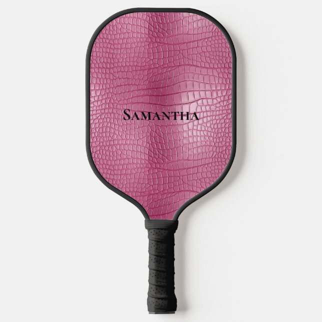 Raquette De Pickleball Animal rose Faux Alligator (Recto)