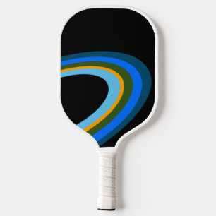Raquette De Pickleball Anneaux Elliptiques Colorés Modernes Sur Blanc Lum