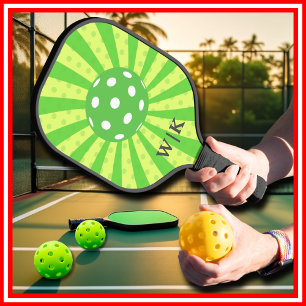 Raquette De Pickleball Anniversaire de Pickleball Vert Rayures RÉTRO Spor