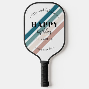 Raquette De Pickleball Anniversaire Design minimaliste aux couleurs paste