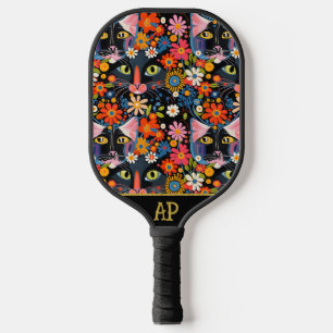 Raquette De Pickleball *~* AP68 Floral Whimsical Quirky Cat PHOTO 3