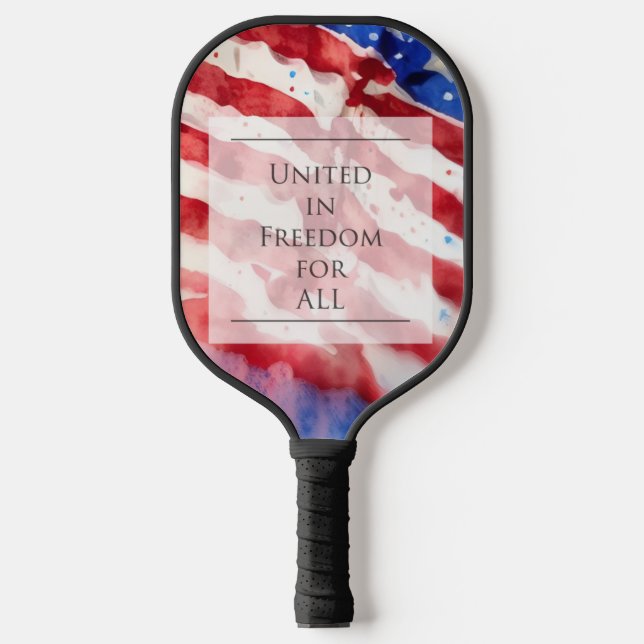 Raquette De Pickleball Aquarelle Americana, Liberté du drapeau américain  (Recto)