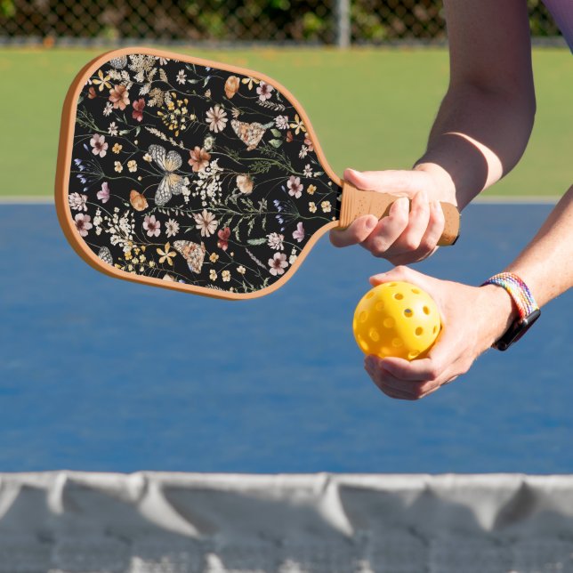 Raquette De Pickleball Aquarelle Boho Floral  (Insitu)