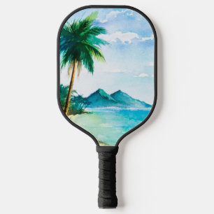 Raquette De Pickleball Aquarelle de Beach Island