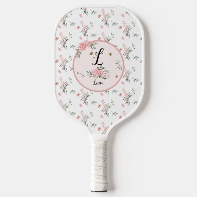 Raquette De Pickleball Aquarelle Elégante Roses Roses Roses Rose avec Pap (Recto)