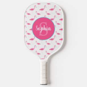 Raquette De Pickleball Aquarelle Flamingo modèle personnalisé
