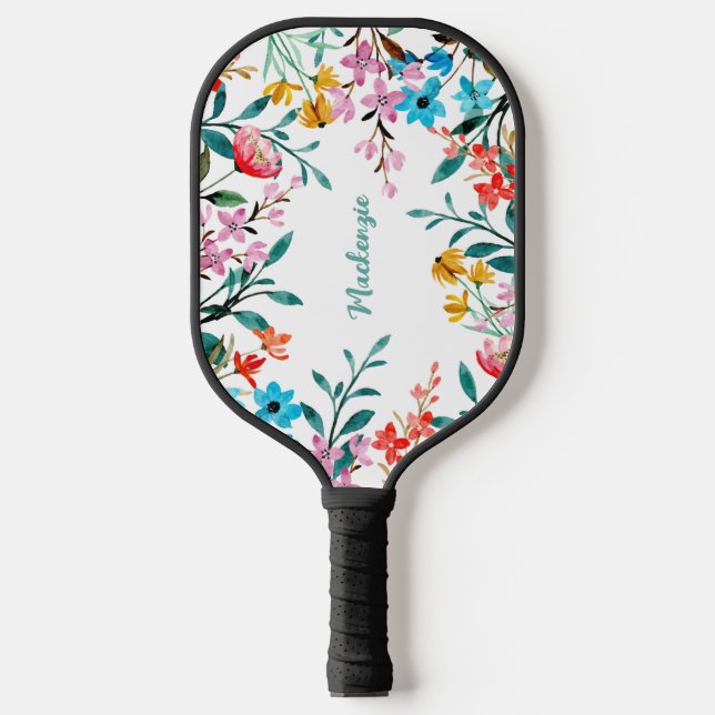 Raquette De Pickleball Aquarelle Fleurs Personnalisées Pickleball Paddle (Recto)