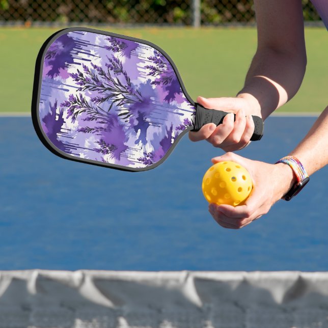 Raquette De Pickleball Aquarelle violette avec fleurs (Insitu)