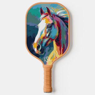 Raquette De Pickleball Aquarelles Illustration de la tête de cheval