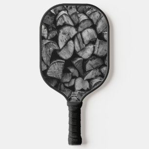 Raquette De Pickleball Arbre coupé Rondins empilés ensemble Photo en noir