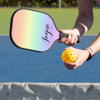 Raquette De Pickleball Arc-en-ciel pastel personnalisé