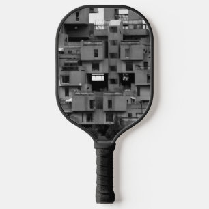 Raquette De Pickleball Architectural noir et blanc 