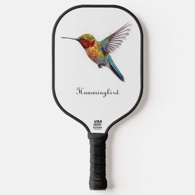 Raquette De Pickleball Arcs-en-ciel : L'art des colibris, personnalisé (Recto)