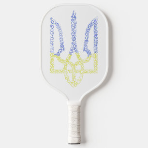 Raquette De Pickleball Armoiries de l'Ukraine trident motif de la spirale