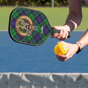 Raquette De Pickleball Armoiries du clan Leslie sur tartan de chasse