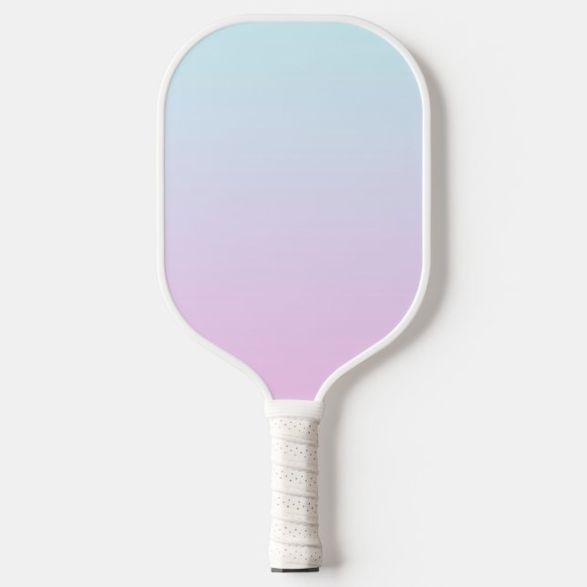Raquette De Pickleball Arrière - plan de dégradé rose et bleu pastel (Recto)