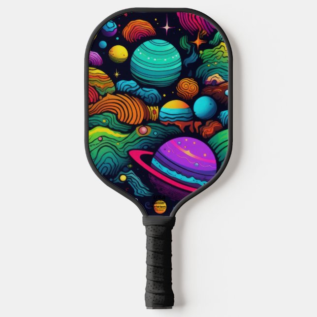 Raquette De Pickleball Arrière-plan de planète (Recto)