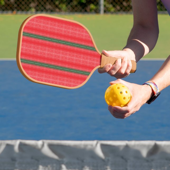 Raquette De Pickleball arrière - plan rayé rouge et vert (Insitu)