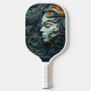 Raquette De Pickleball Art 3D de la femme Lune
