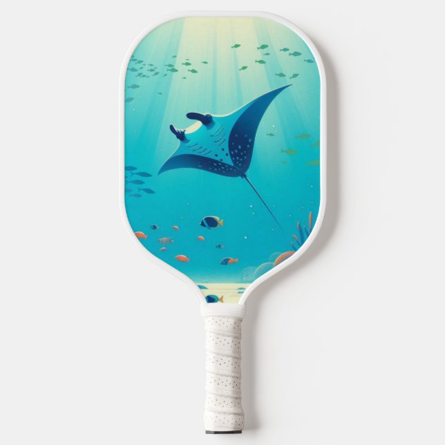 Raquette De Pickleball Art côtier classique, raie manta (Recto)