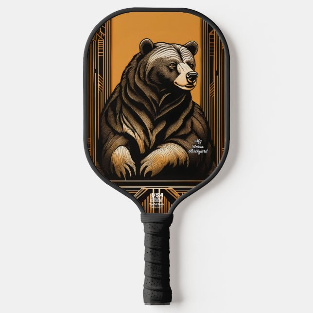 Raquette De Pickleball Art Déco Ours Pickleball Personnalisé Paddle (Recto)