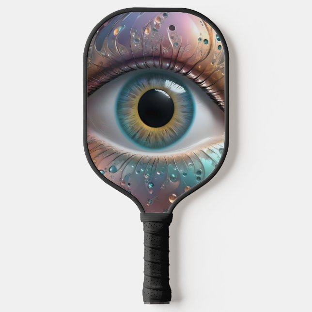 Raquette De Pickleball Art Fractal Blue Eyeball, (Recto)