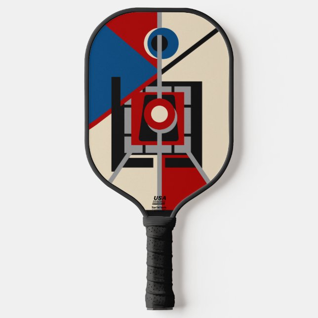 Raquette De Pickleball Art géométrique déco industriel rétro (Recto)