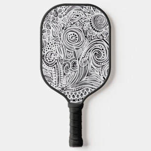 Raquette De Pickleball Art Gratte Noir Et Blanc