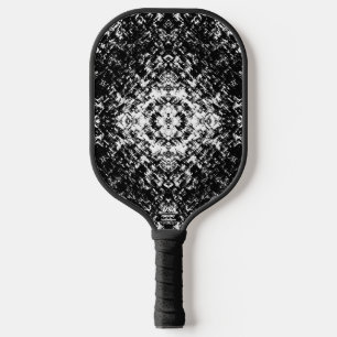 Raquette De Pickleball Art Moderne Abstrait Hypnotique Noir Et Blanc