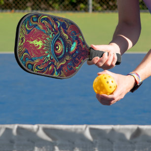 Raquette De Pickleball Art rétro - Oeil flamboyant