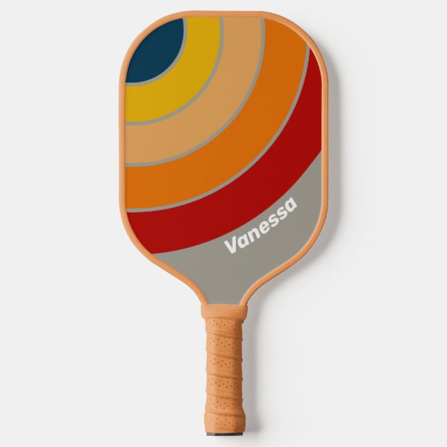 Raquette De Pickleball Aurora Arcade Cercle Rayure avec Nom (Recto)