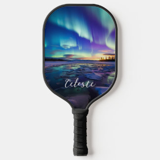 Raquette De Pickleball Aurora Borealis Iridescendant Twilight