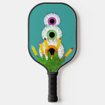 Raquette de pickleball aux yeux poilus