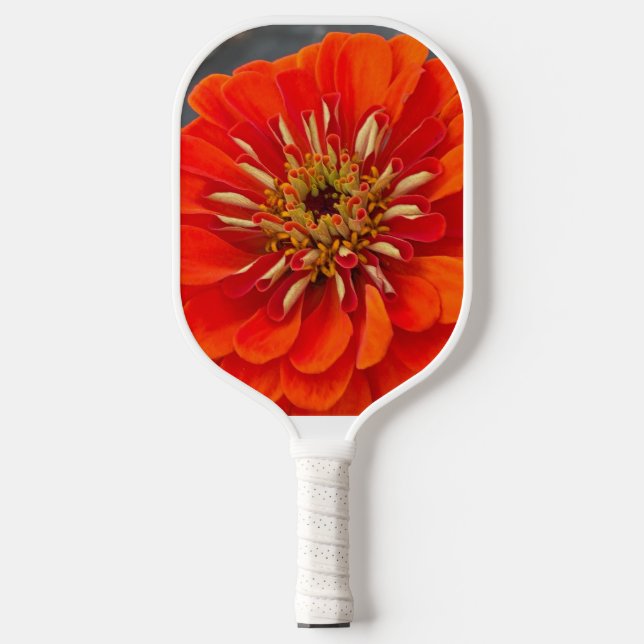 raquette de pickleball avec une fleur orange  (Recto)