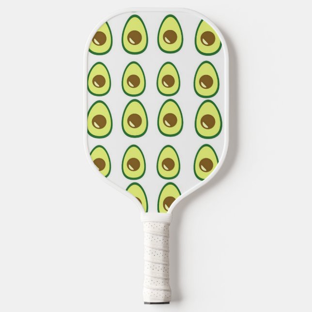 Raquette De Pickleball Avocat vert tranché sur blanc (Recto)