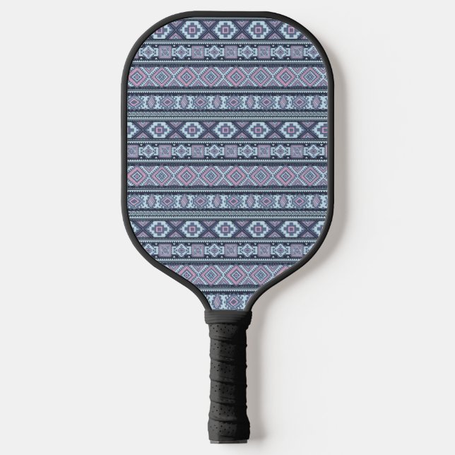 Raquette De Pickleball Aztèque Bleu Conçu (Recto)