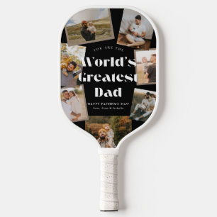 Raquette De Pickleball B & W Meilleur Papa du Monde 7 Collage Photo