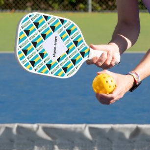 Raquette De Pickleball Bahamas Drapeau Bahamien En Carreaux