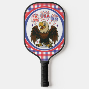 Raquette De Pickleball Bald Eagle avec Fireworks - USA 250 ans 1776-2026
