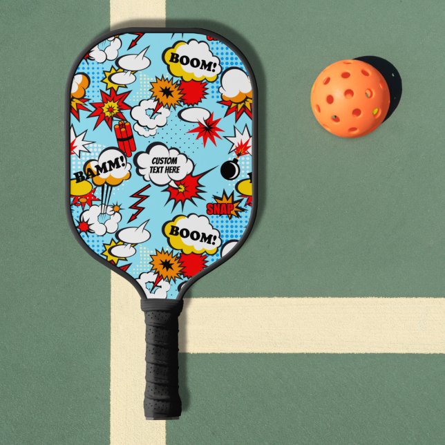 Raquette De Pickleball BAMME Bande dessinée BOOM Texte personnalisé bulle (Créateur téléchargé)