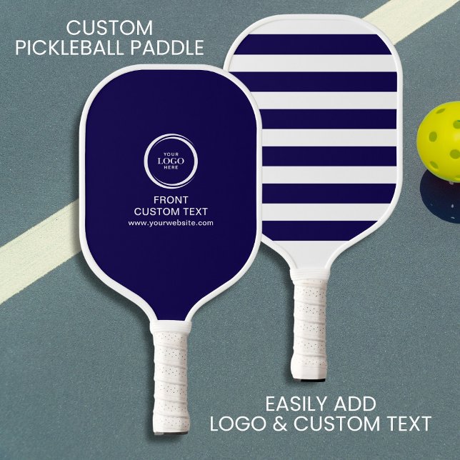 Raquette De Pickleball Bande bleue du logo de l'entreprise personnalisée (Créateur téléchargé)
